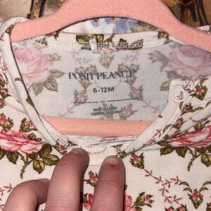 Posh Peanut Pink and Green Floral Romper